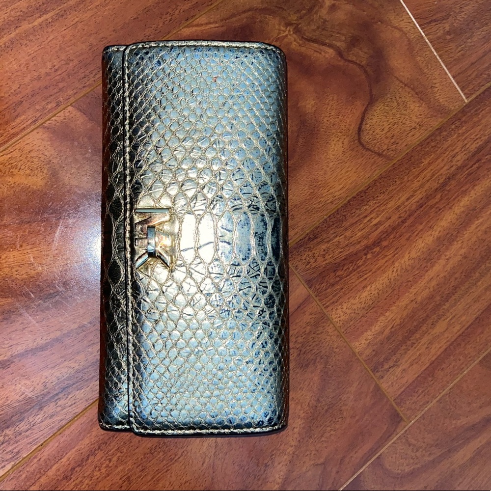 MICHAEL KORS Large Trifold Wallet Snake Print Leather